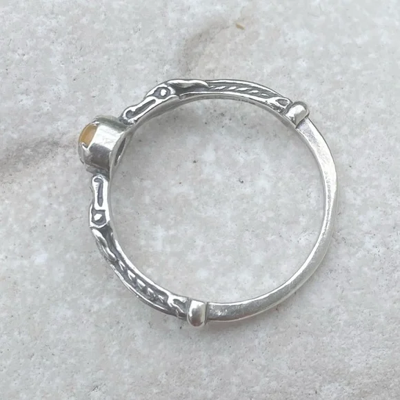 Celtic Dragon Ring .925 Sterling Silver w/ genuine citrine sz 9 medieval dragon - Picture 14 of 16